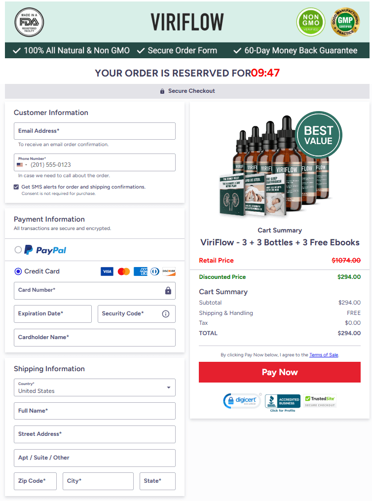 viriflow-order-page